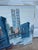 Blue Midcentury Henri Duchmamp Brooklyn Bridge Acrylic on Canvas Signed Painting Framed For Sale - Image 8 of 11