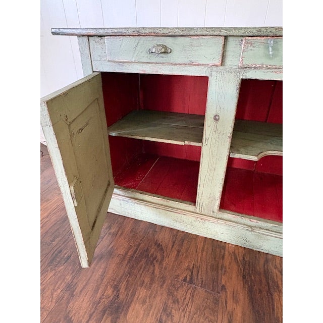 19th Century French Painted Enfilade With Zinc Top — Original Paint For Sale - Image 4 of 10