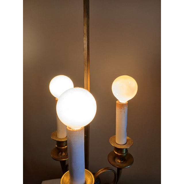 Antique Brass, Bronze, and Marble Cherub Bouillotte Lamp For Sale - Image 12 of 18