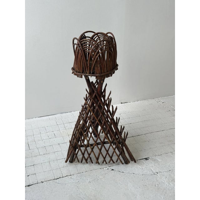 Rustic Antique Sculptural Rural Handicraft Bentwood Plant Stand, Circa Late 19th Century For Sale - Image 3 of 18