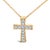 Contemporary Gold Vermeil Diamond Accent Cross Pendant Necklace For Sale - Image 3 of 4