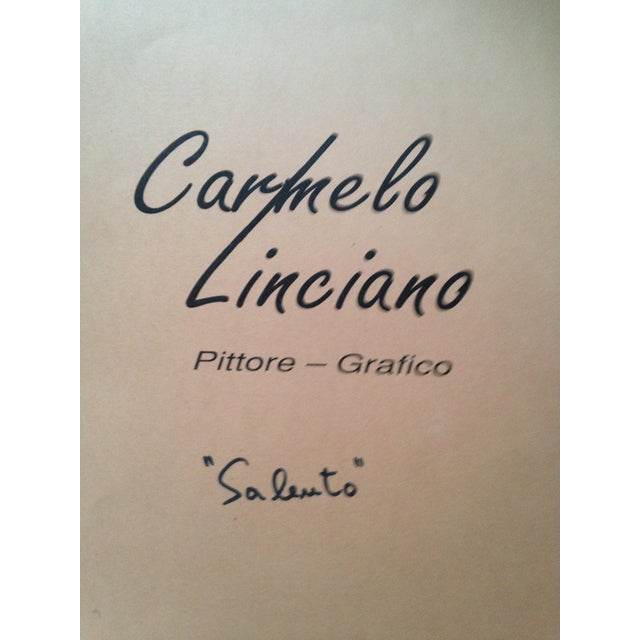 Carmelo Linciano, Courtyard Dwelling, Merine, Lithograph, 1985 For Sale - Image 7 of 8