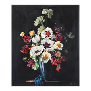 I Want That Kind of Forever That Burns Bright - Original Floral Bouquet Still Life Oil Painting For Sale