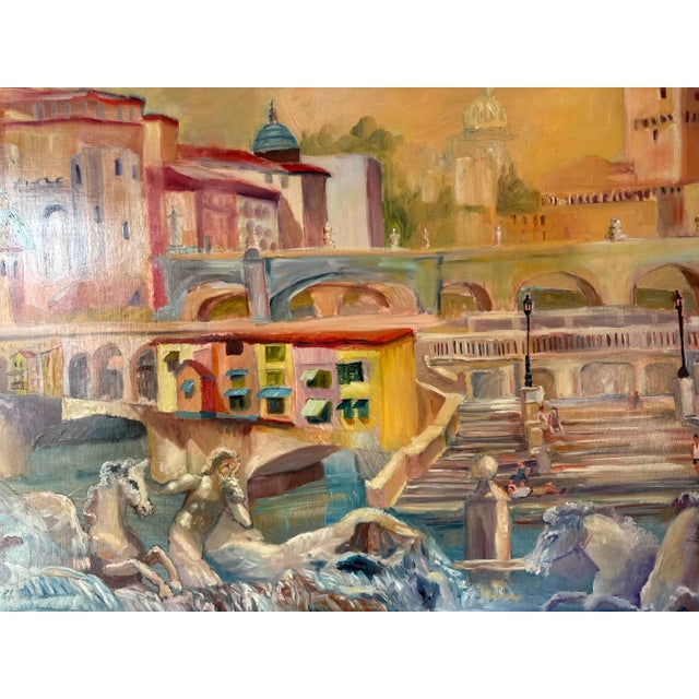 Mid-Century Modern 1980’s Vintage Parisian Landscape Oil Painting, Signed For Sale - Image 3 of 12