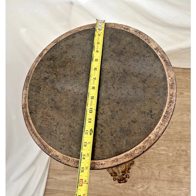 1970s Neoclassical Revival Empire Style Plant Stand Pedestal Griffins Paw Feet Tripod For Sale - Image 10 of 11
