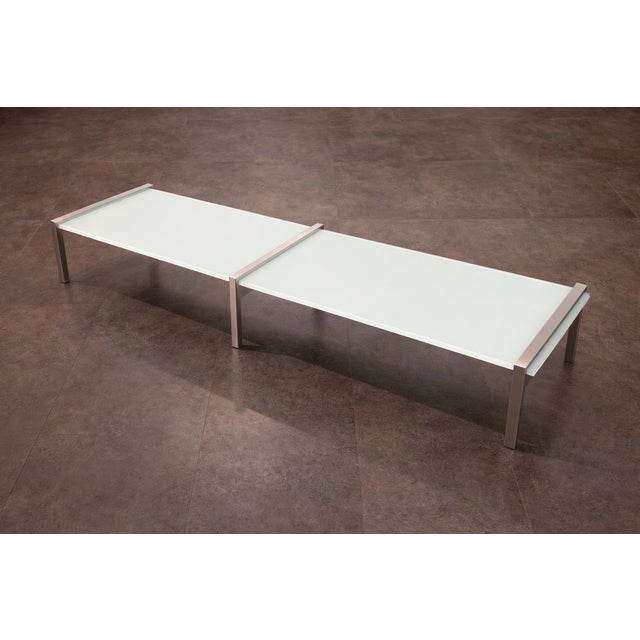 Modern Konstantin Grcic for ClassiCon Green Glass & Stainless Steel Coffee Table – 63" For Sale - Image 3 of 10
