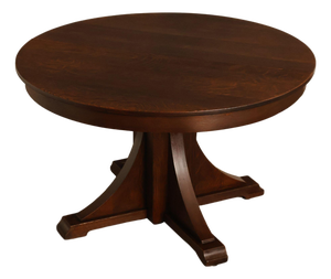 Antique Stickley Brothers 48" Round Oak Dining Table w/2 leaves