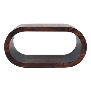 Walnut-Finish Mango Wood Curved Coffee Table For Sale