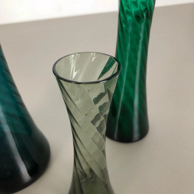 Glass German Hand Blown Crystal Glass Vases by Alfred Taube, 1960s, Set of 3 For Sale - Image 7 of 16