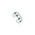 Abstract Geometric Green Onyx & Zircon Double Band Ring in 925 Silver, Size 7.5 For Sale - Image 3 of 12