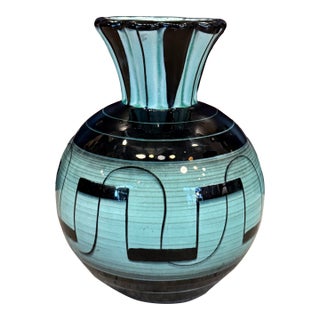 Mid 20th Century Swedish Art Deco Geometric Art Pottery Vase by Ilse Claesson for Rörstrand For Sale