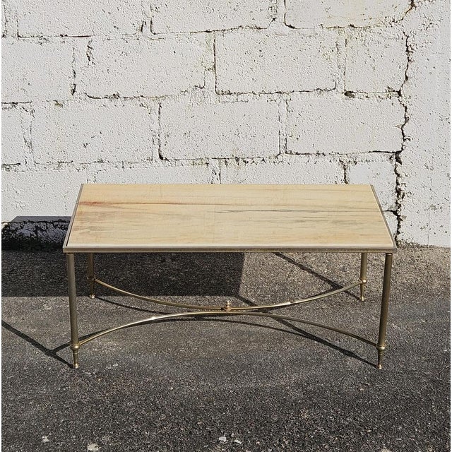Hollywood Regency Vintage Marble Coffee Table from Maison Jansen For Sale - Image 3 of 18