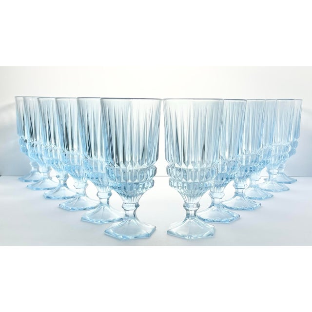 Fostoria “Heritage (Blue)” Set of 12 Iced Tea Glasses 7 1/8” 12oz Good condition. No chips, cracks, or fleabites. Height 7...
