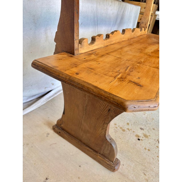 Late 19th Century 19th Century Italian Pine Frattino Design Bench For Sale - Image 5 of 12