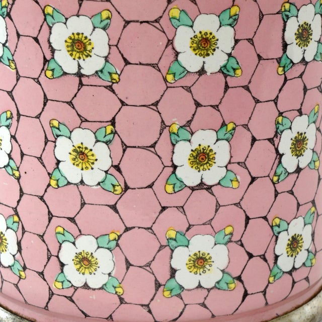 Pink Victorian Graniteware Silverplate, and Enamel Coffee Pot Manning, Bowman & Co Circa 1890 For Sale - Image 8 of 14