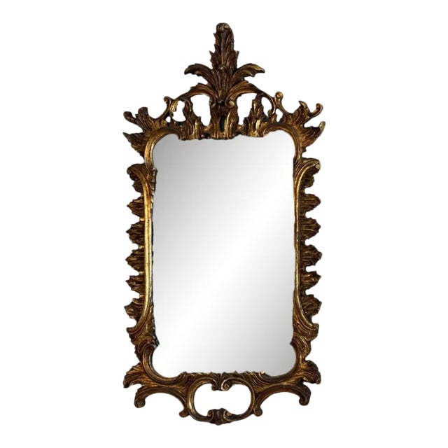 Large Vintage Chippendale Style Mirror For Sale