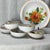 Mid 20th Century Mid 20th Century Italian Salad Bowl Set in Glazed Terra Cotta With Orange Floral Design - 9 PCS For Sale - Image 5 of 11