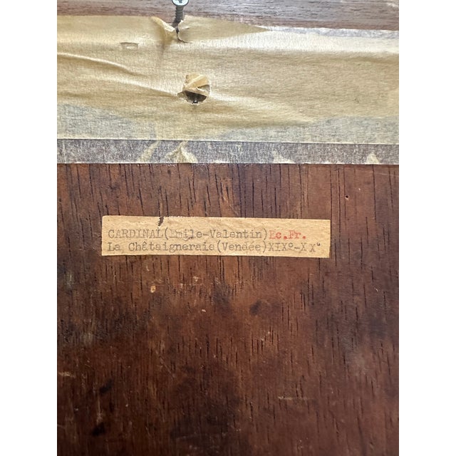 Beautiful signed French oil painting by E.V. Cardinal, dated 1946, depicting a seated female nude in an intimate interior...
