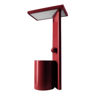 Polyshape Red Aluminium Table Lamp by Ferrerol Babin for Cassina For Sale
