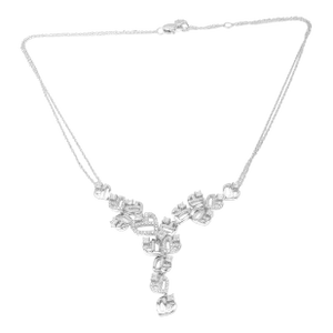 Damiani 18k White Gold Diamond Drop Necklace