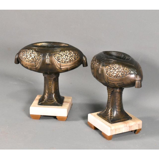 Metal French Art Deco Garniture, 1920s, Set of 2 For Sale - Image 7 of 16