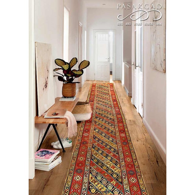 Pasargad DC Rust Antique Kazak Runner Rug For Sale - Image 4 of 4