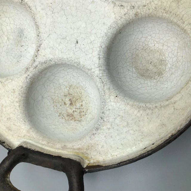 Bimvelo Pastry Pan Enamel Over Cast Iron 5 Cavity For Sale - Image 11 of 12