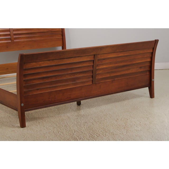 Ethan Allen Avenue King Size Cherry Modern Sleigh Bed For Sale - Image 10 of 16