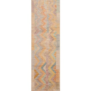 Nazmiyal Collection Rustic Colorful Tribal Geometric Chevron Design Runner Rug For Sale