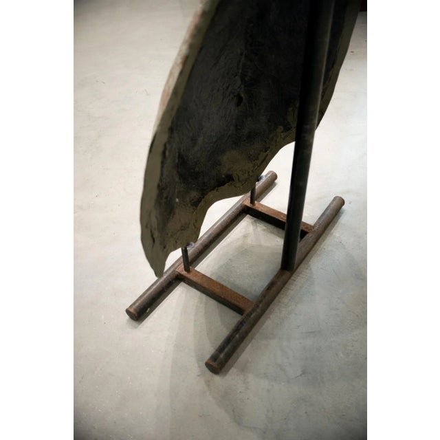 20th Century Fiber Turtle Shell Sculpture with Iron Support For Sale - Image 3 of 9