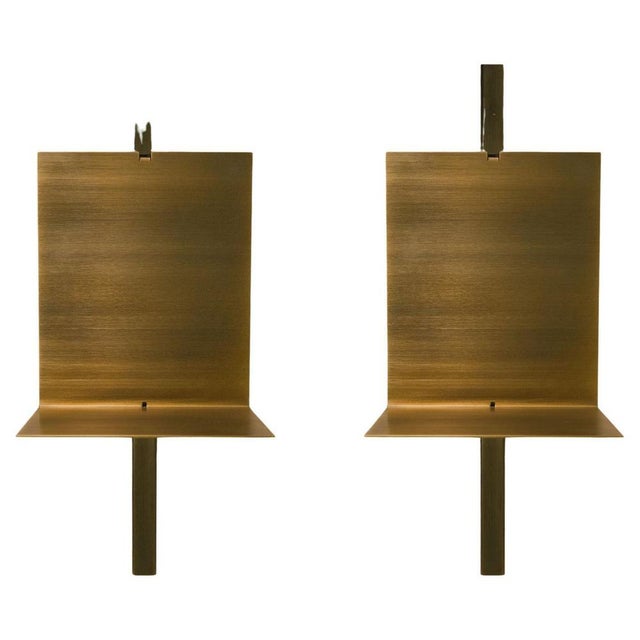 Copper Kinko Brass Shelves by Zincutec, Set of 2 For Sale - Image 8 of 8