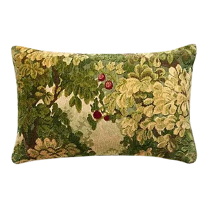 The House of Scalamandré Marly Lumbar Pillow, Forest Greens