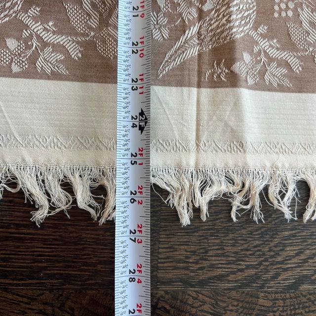Textile Vintage F Schumacher Liverpool Birds Williamsburg Fabric Remnant - Taupe For Sale - Image 7 of 7