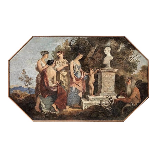 Allegoric Scene with Vestal Virgins and Satyr - 19th Century - Painting - Modern 19th Century For Sale