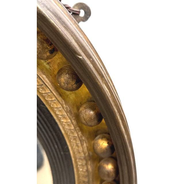 Gold Regency Giltwood Circular Convex Mirror, 1830 For Sale - Image 8 of 12