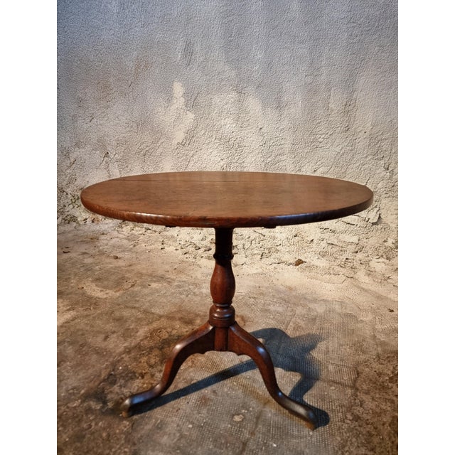 Wood Georgian Oak Tilt-Top Tripod Table, England, 1800 For Sale - Image 7 of 16