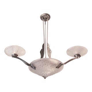 French Art Deco Chandelier from Muller Frères, 1920s For Sale