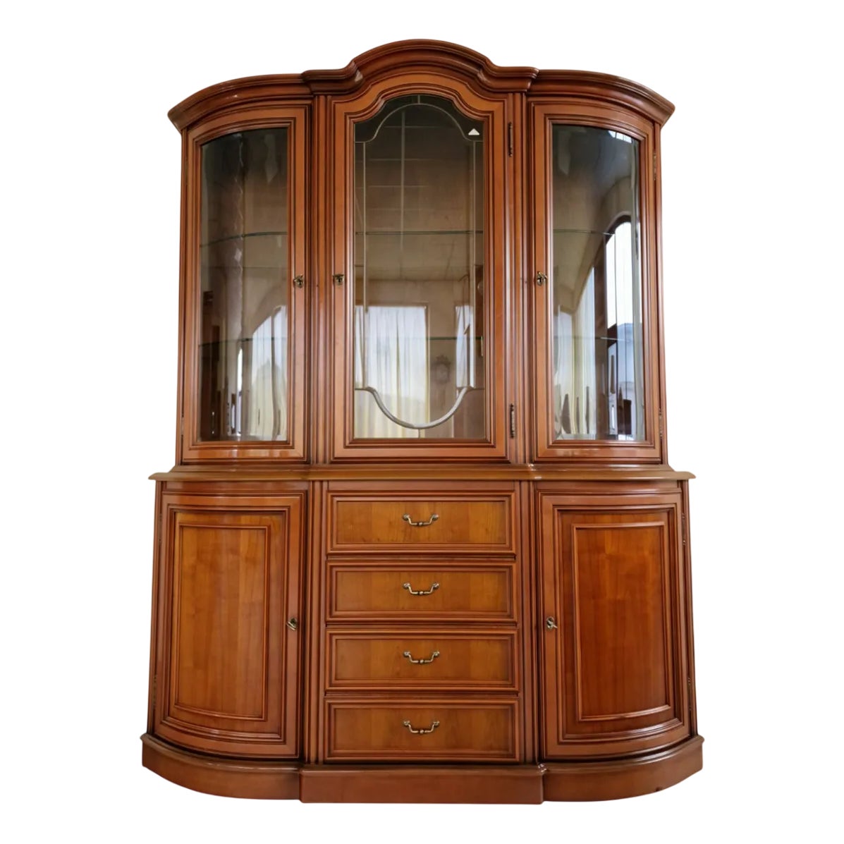 Italian Two-Level Showcase in Wood | Chairish