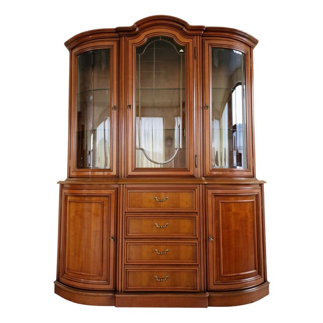 Italian Two-Level Showcase in Wood For Sale