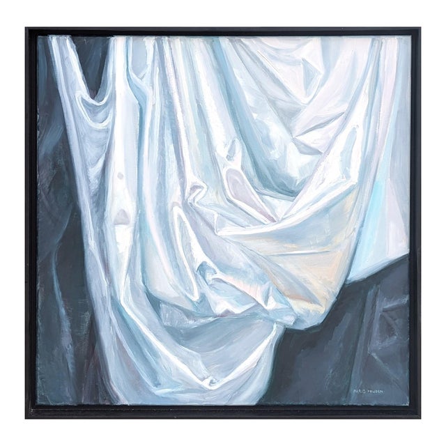 Nancy Paris Pruden "Dreams in Black and White 2" Contemporary Still Life Realistic Drapery Painting, 2020s For Sale - Image 4 of 11