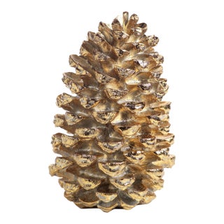 Gold Decorative Pinecone Figurine, Large For Sale