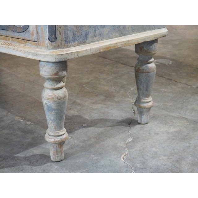 Light Blue Painted and Distressed Sauteuse Commode From Southern Germany For Sale - Image 4 of 18