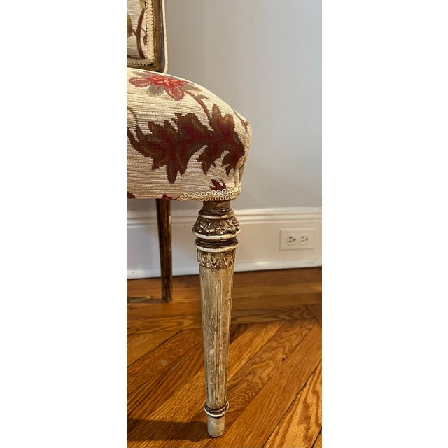 Set of 6 Vintage Louis XVI Dining Chairs in Premium Tapestry Jacquard Fabric For Sale - Image 9 of 12