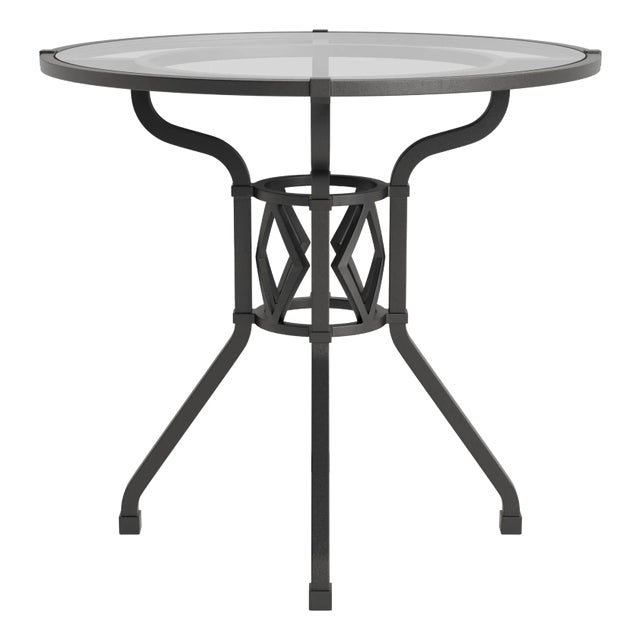 Brown Jordan Venetian 30" Round Dining Table, Textured Pewter frame For Sale