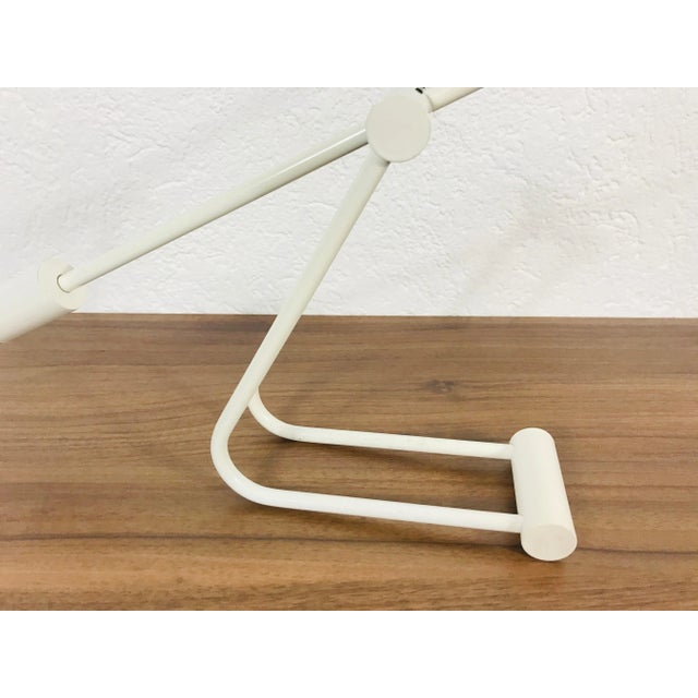 Mid-Century Modern 1980s Italian Adjustable White Metal Table Lamp For Sale - Image 3 of 10