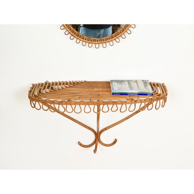 Large Wall Shelf in Rattan and Bamboo by Franco Albini, Italy, 1960 For Sale - Image 11 of 15
