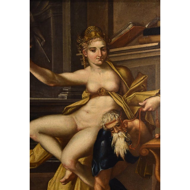 17th Century Bartholomäus Spranger, Aristotle & Phyllis, 1500s-1600s, Oil on Canvas For Sale - Image 5 of 16