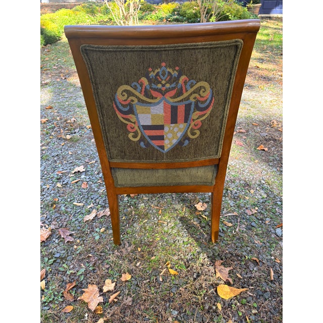 French Empire Style Armchairs With Heraldic Crests, a Pair For Sale - Image 9 of 17