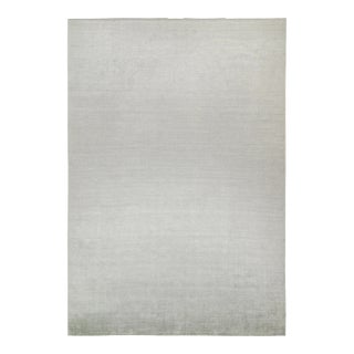 2010s Rug & Kilim’s Plain Modern Rug in Solid Silver-Gray Tone-On-Tone For Sale