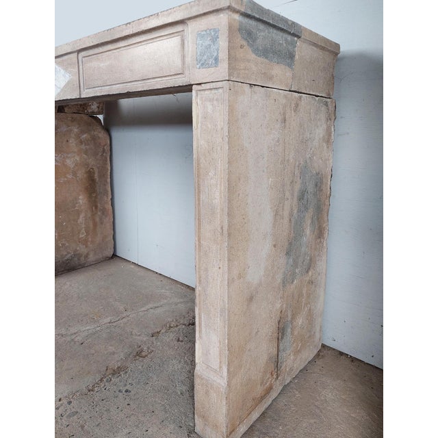 Antique French Burgundian Stone Fireplace with Marble Inlays For Sale - Image 15 of 18